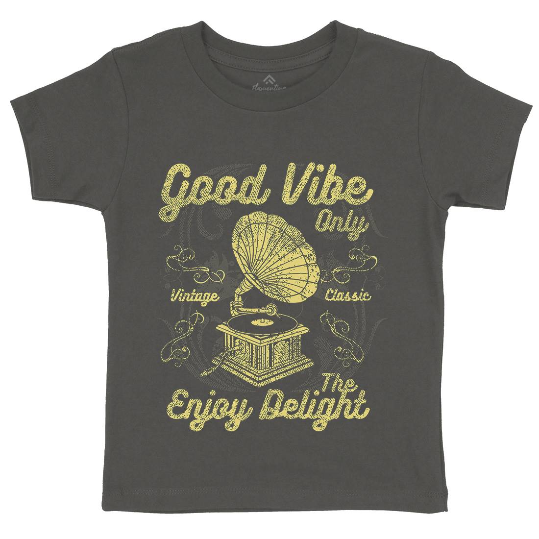Good Vibe Only Kids Organic Crew Neck T-Shirt Music A059