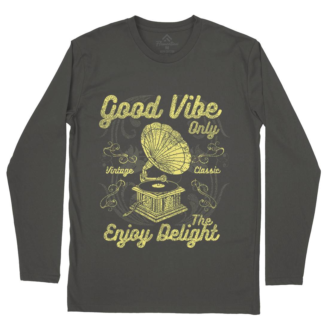 Good Vibe Only Mens Long Sleeve T-Shirt Music A059