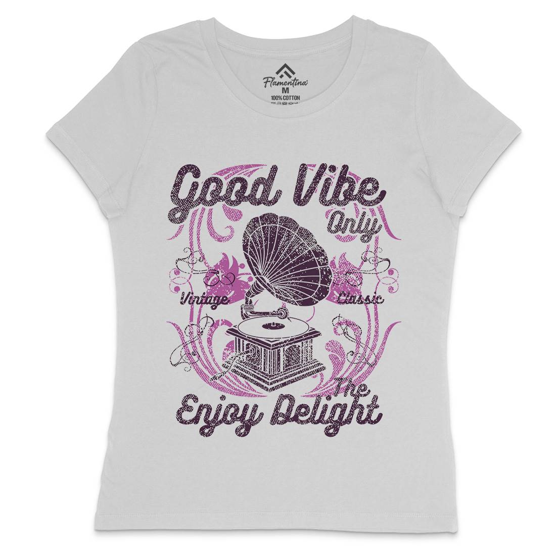 Good Vibe Only Womens Crew Neck T-Shirt Music A059