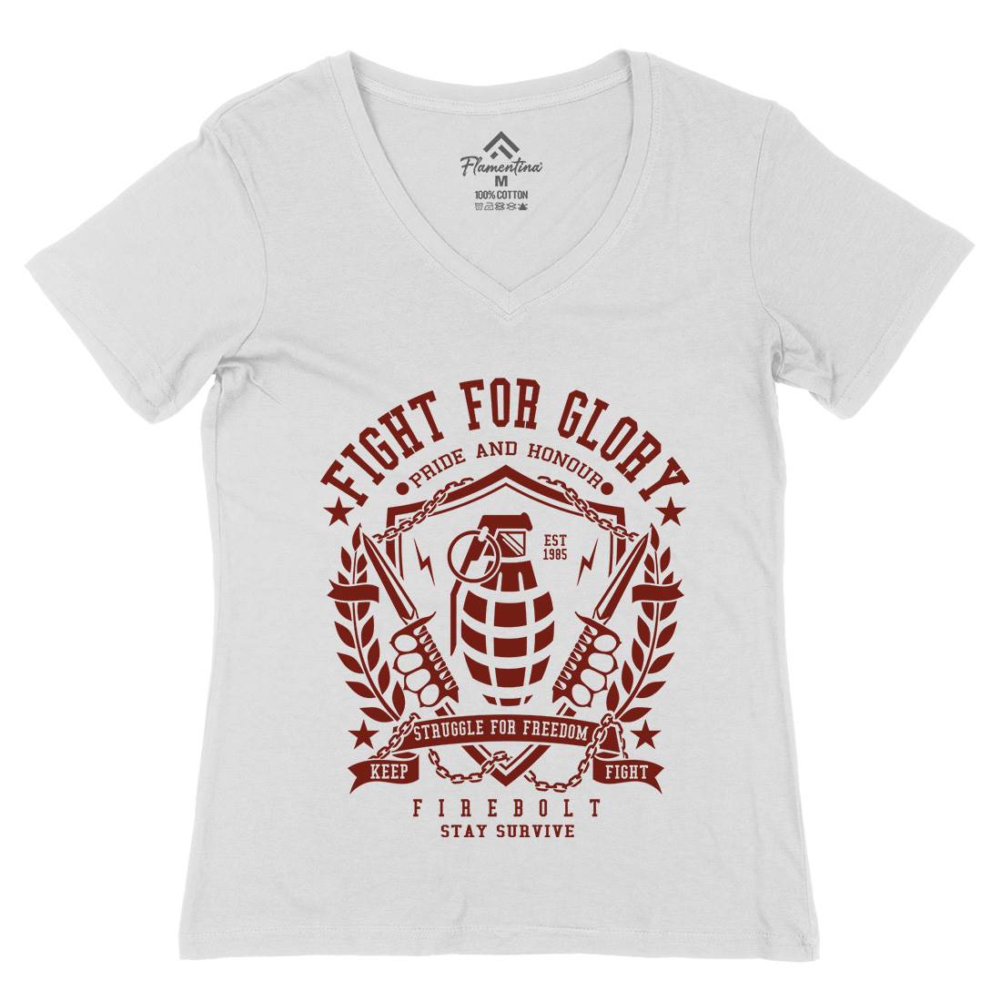 Grenade Womens Organic V-Neck T-Shirt Army A061