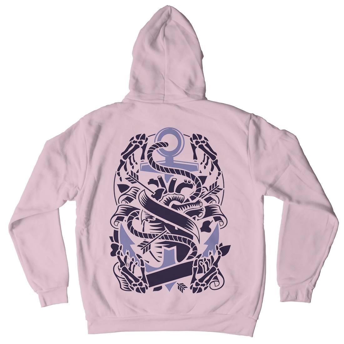 Heart And Anchor Kids Crew Neck Hoodie Navy A063