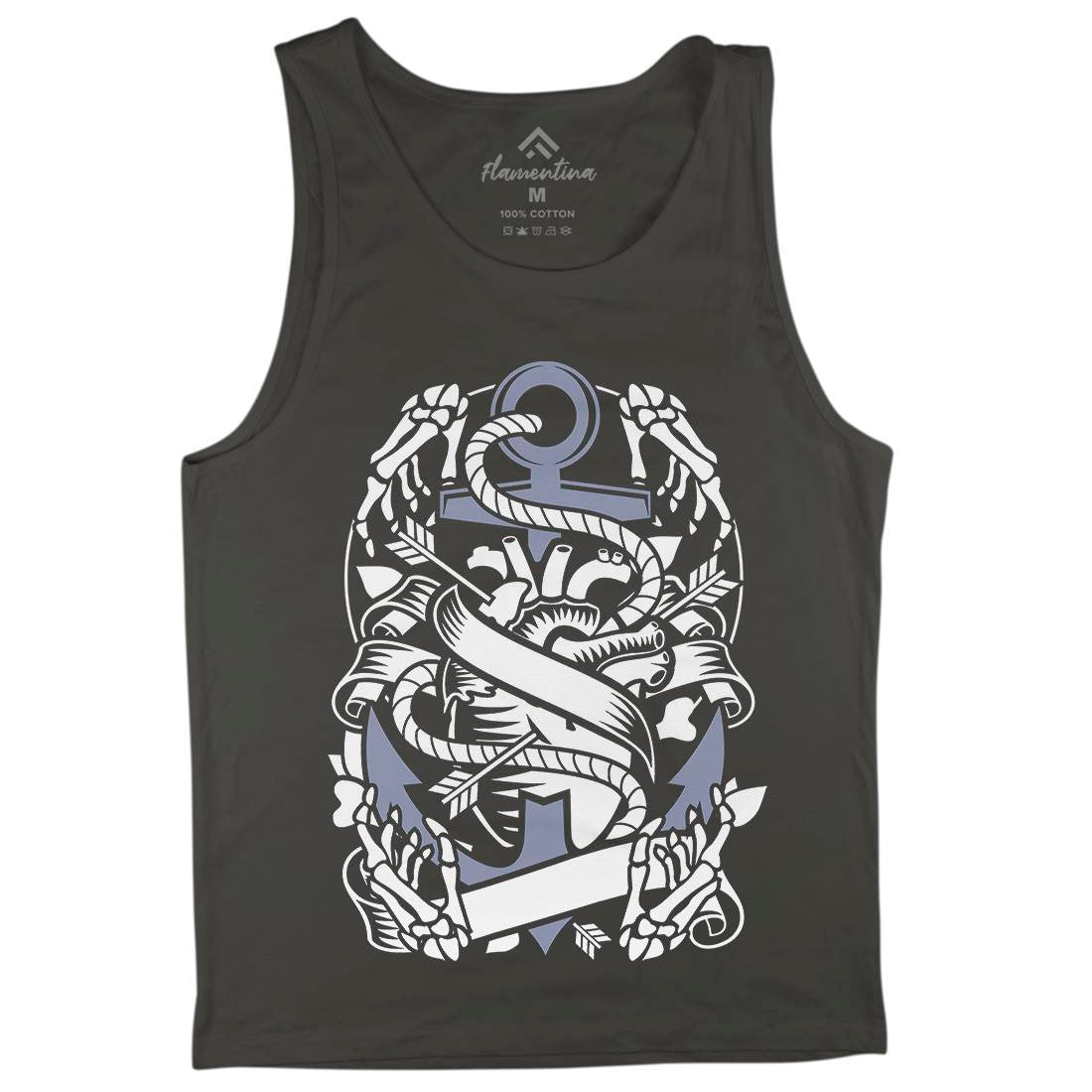 Heart And Anchor Mens Tank Top Vest Navy A063