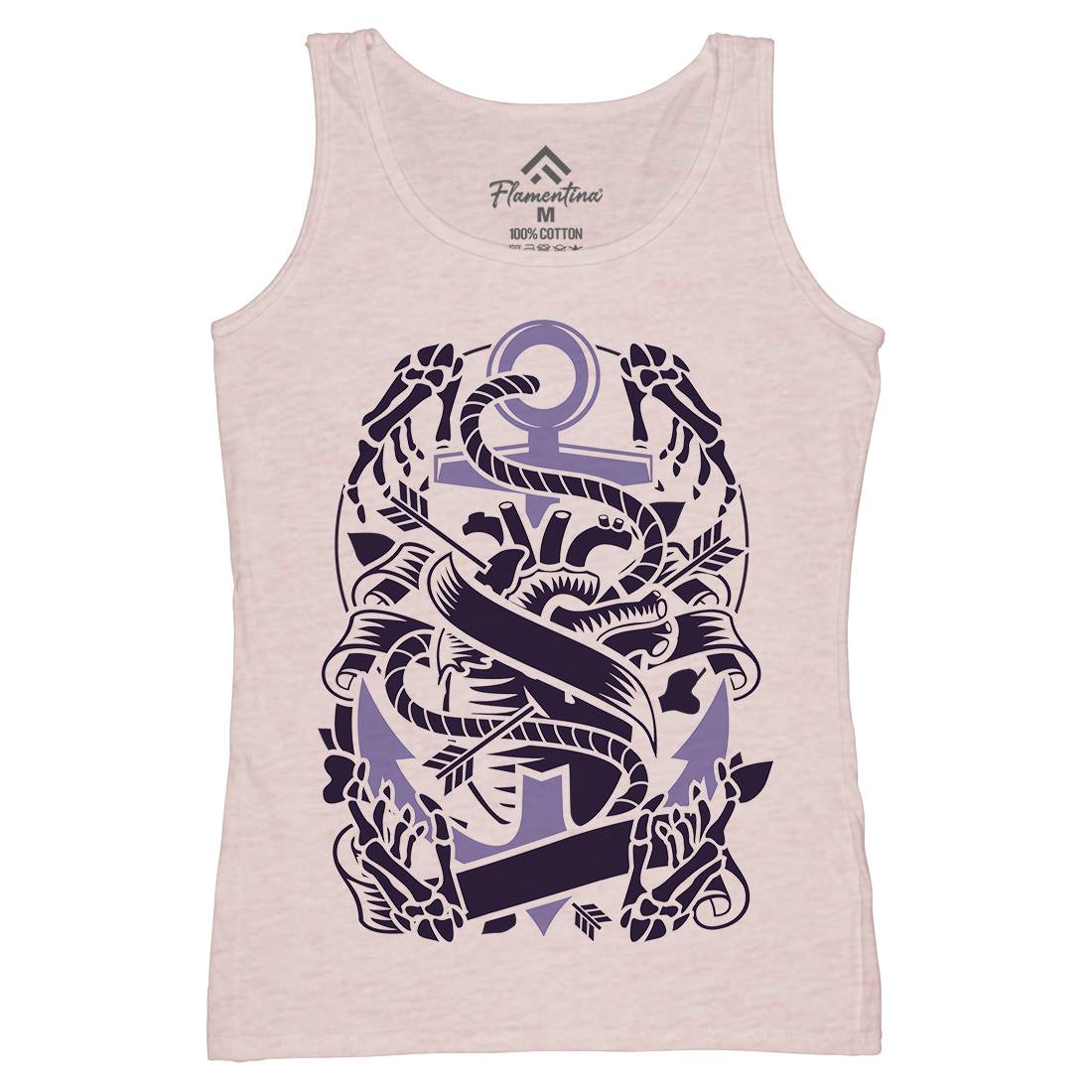 Heart And Anchor Womens Organic Tank Top Vest Navy A063