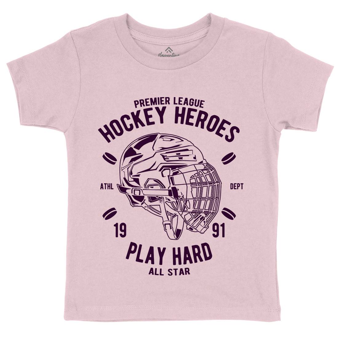 Hockey Heroes Kids Organic Crew Neck T-Shirt Sport A064