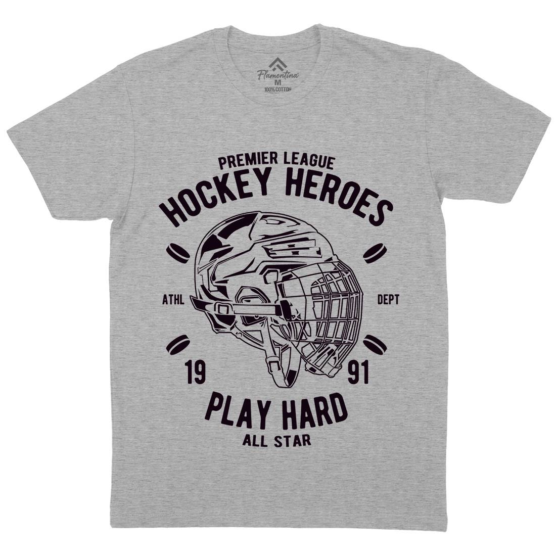 Hockey Heroes Mens Organic Crew Neck T-Shirt Sport A064