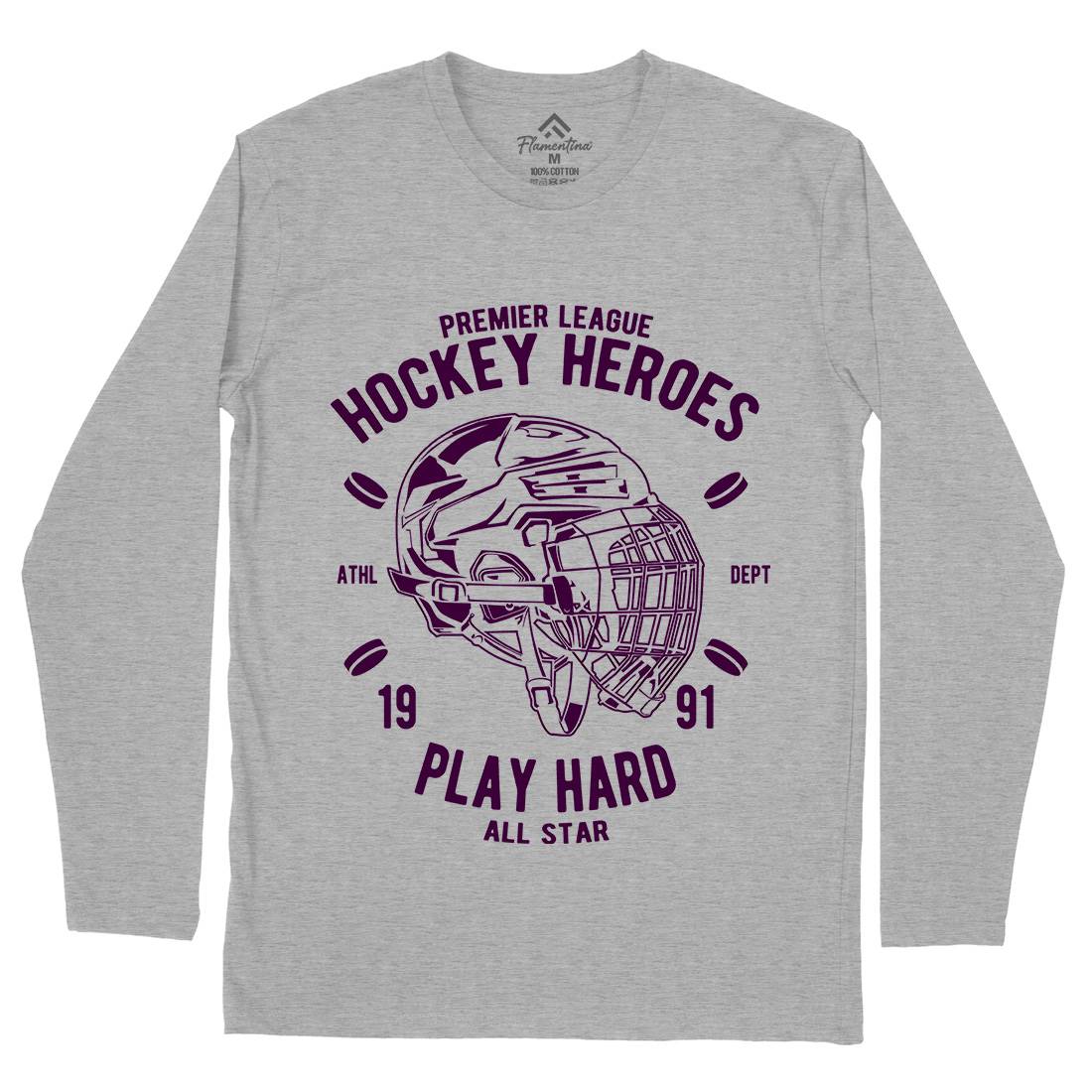 Hockey Heroes Mens Long Sleeve T-Shirt Sport A064