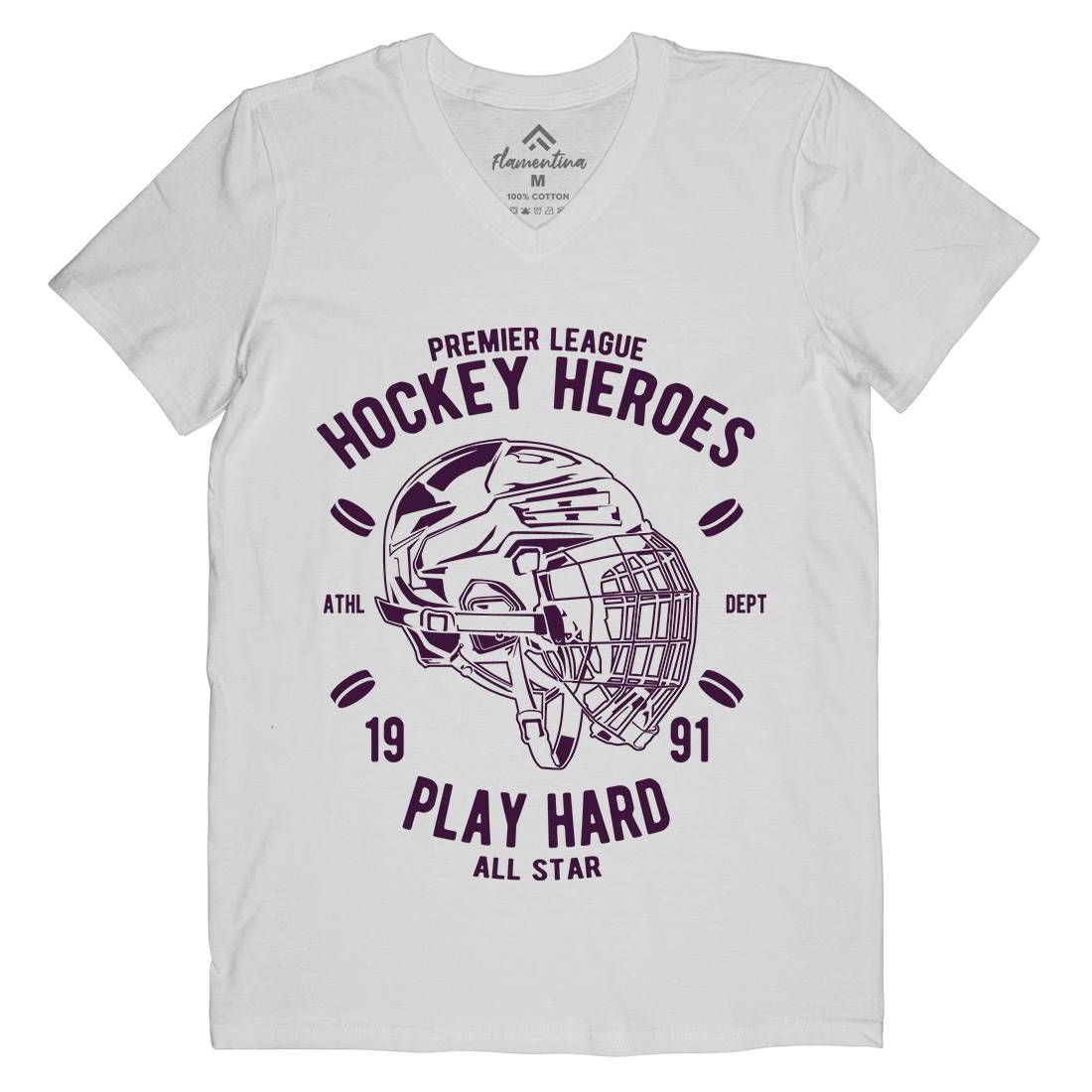 Hockey Heroes Mens Organic V-Neck T-Shirt Sport A064