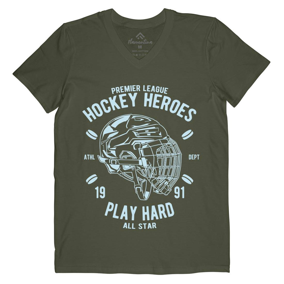 Hockey Heroes Mens Organic V-Neck T-Shirt Sport A064