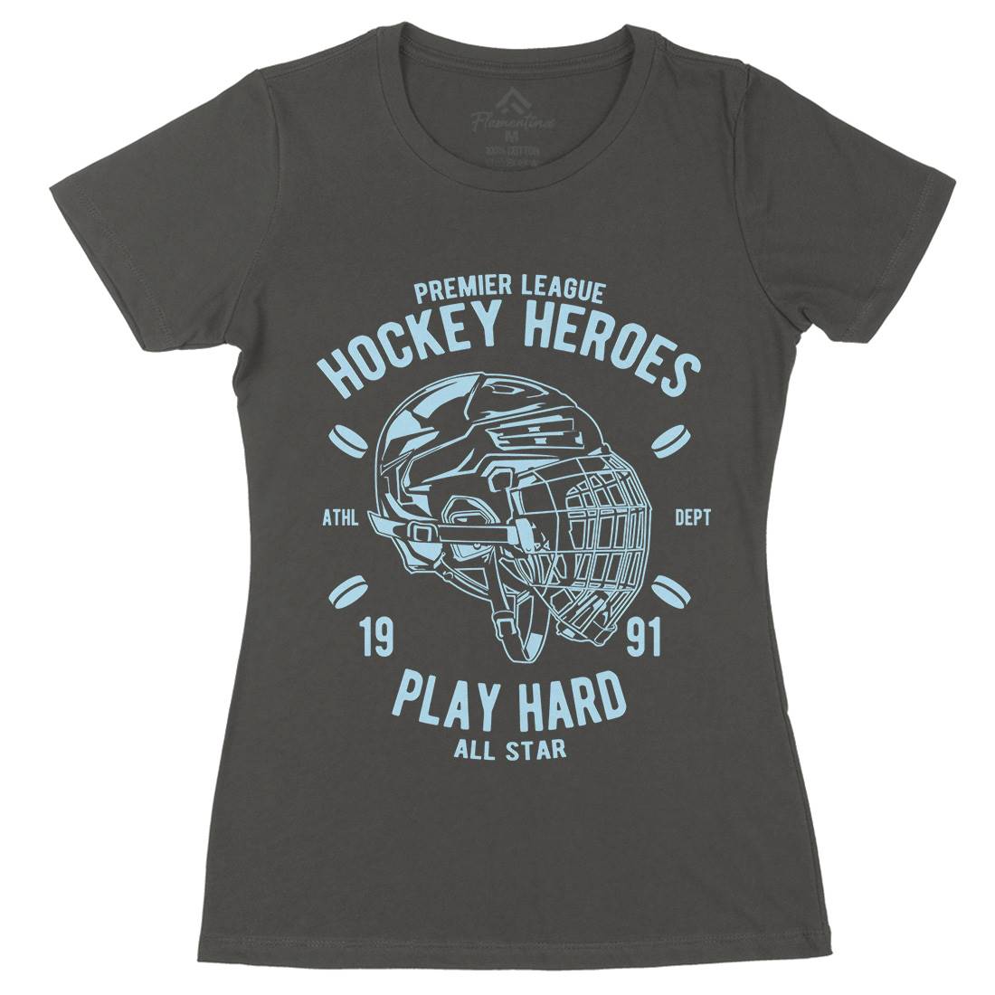 Hockey Heroes Womens Organic Crew Neck T-Shirt Sport A064