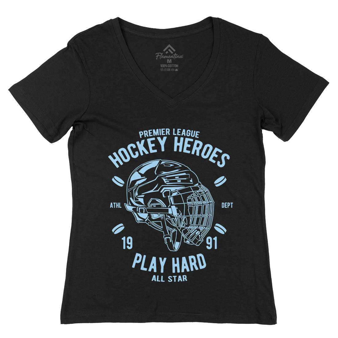 Hockey Heroes Womens Organic V-Neck T-Shirt Sport A064
