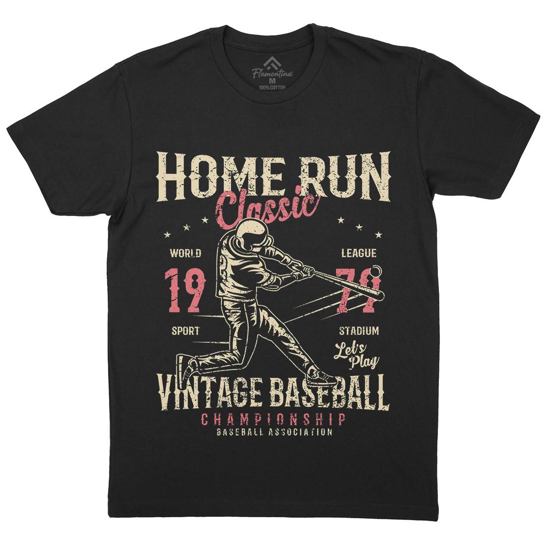 Home Run Classic Mens Organic Crew Neck T-Shirt Sport A065