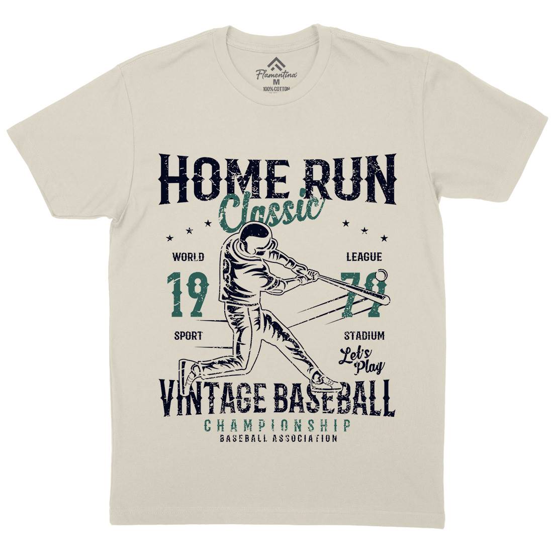 Home Run Classic Mens Organic Crew Neck T-Shirt Sport A065