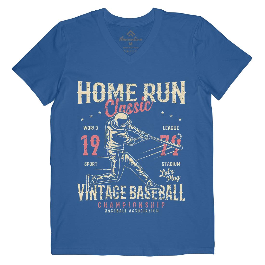 Home Run Classic Mens V-Neck T-Shirt Sport A065