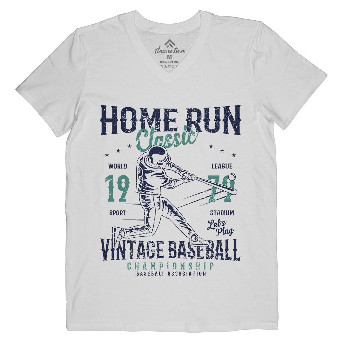 Home Run Classic Mens V-Neck T-Shirt Sport A065