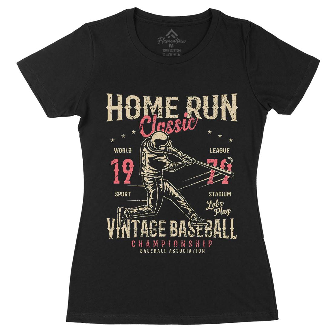 Home Run Classic Womens Organic Crew Neck T-Shirt Sport A065