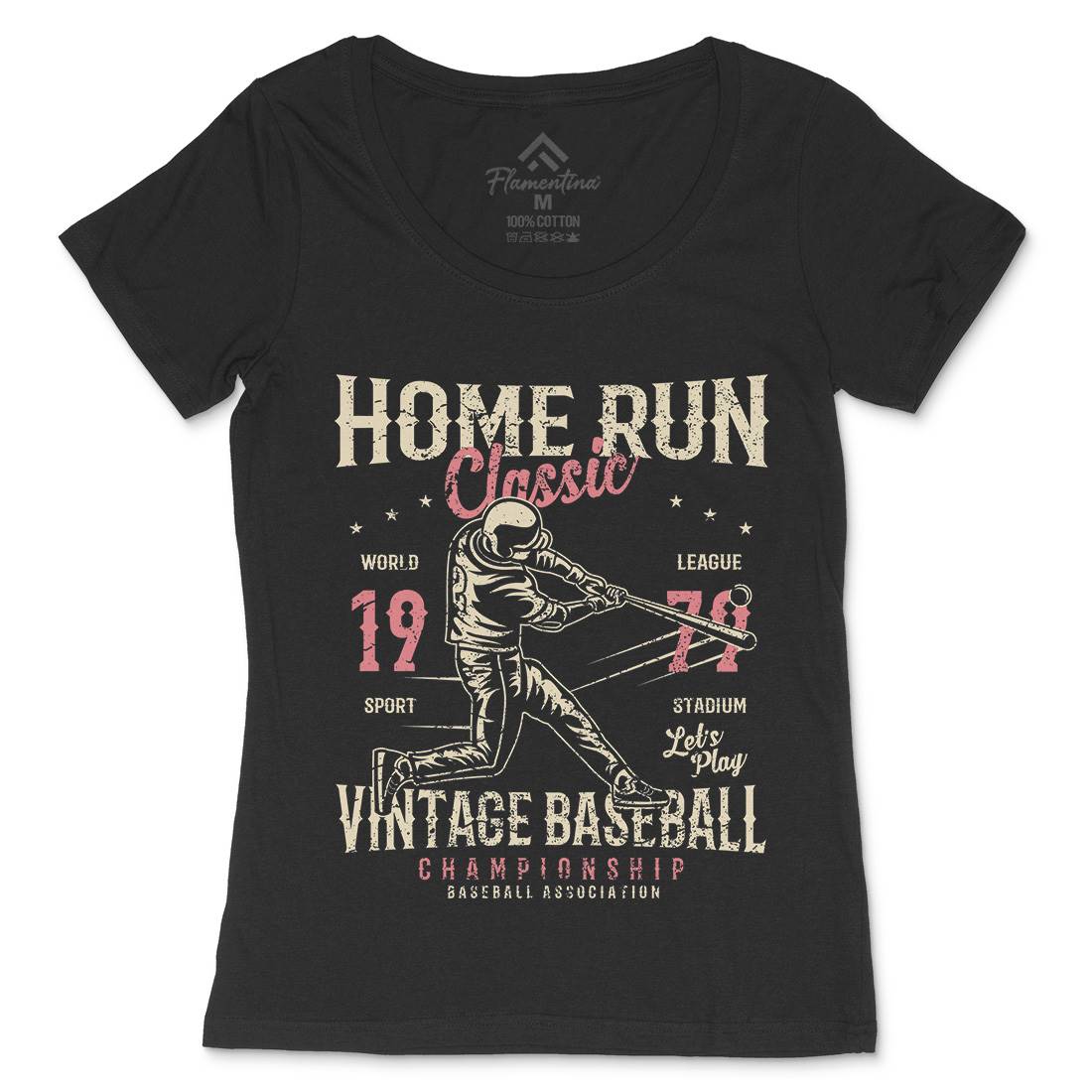 Home Run Classic Womens Scoop Neck T-Shirt Sport A065