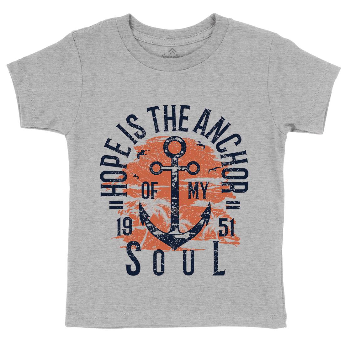 Hope Is The Anchor Kids Organic Crew Neck T-Shirt Navy A066