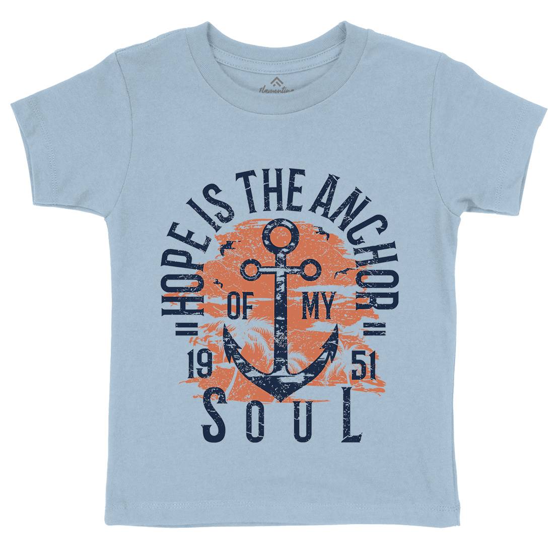 Hope Is The Anchor Kids Organic Crew Neck T-Shirt Navy A066