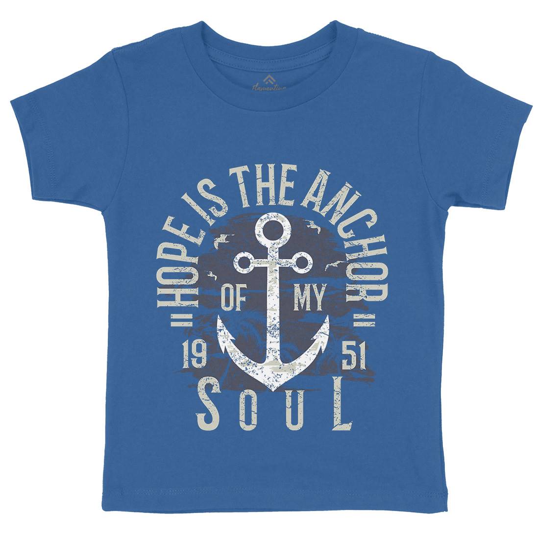 Hope Is The Anchor Kids Crew Neck T-Shirt Navy A066