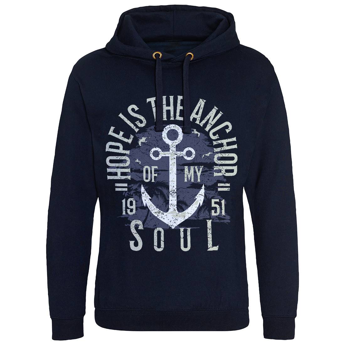 Hope Is The Anchor Mens Hoodie Without Pocket Navy A066