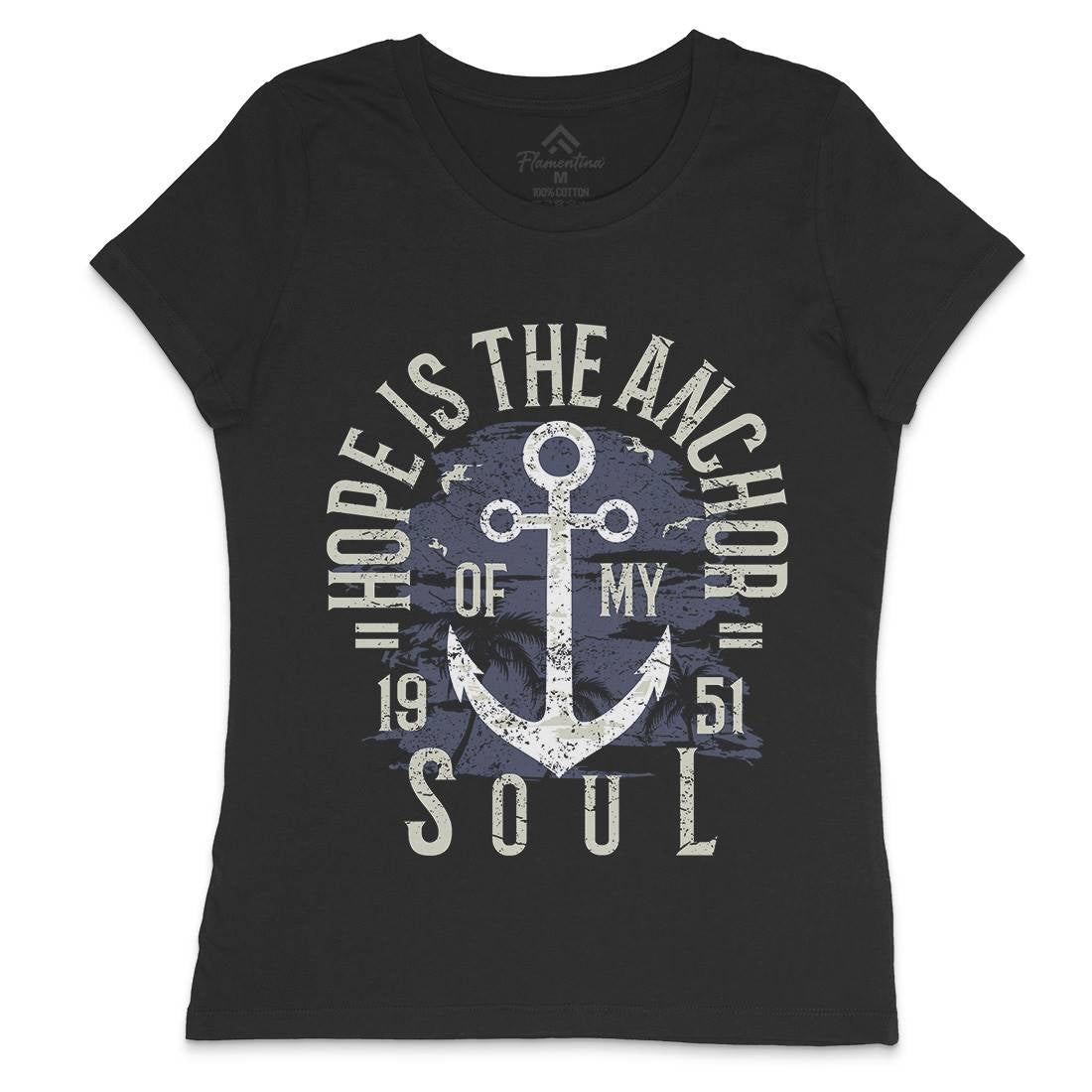 Hope Is The Anchor Womens Crew Neck T-Shirt Navy A066
