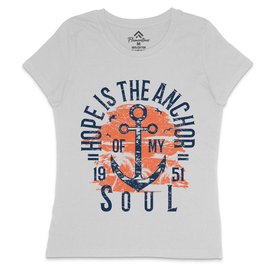 Hope Is The Anchor Womens Crew Neck T-Shirt Navy A066