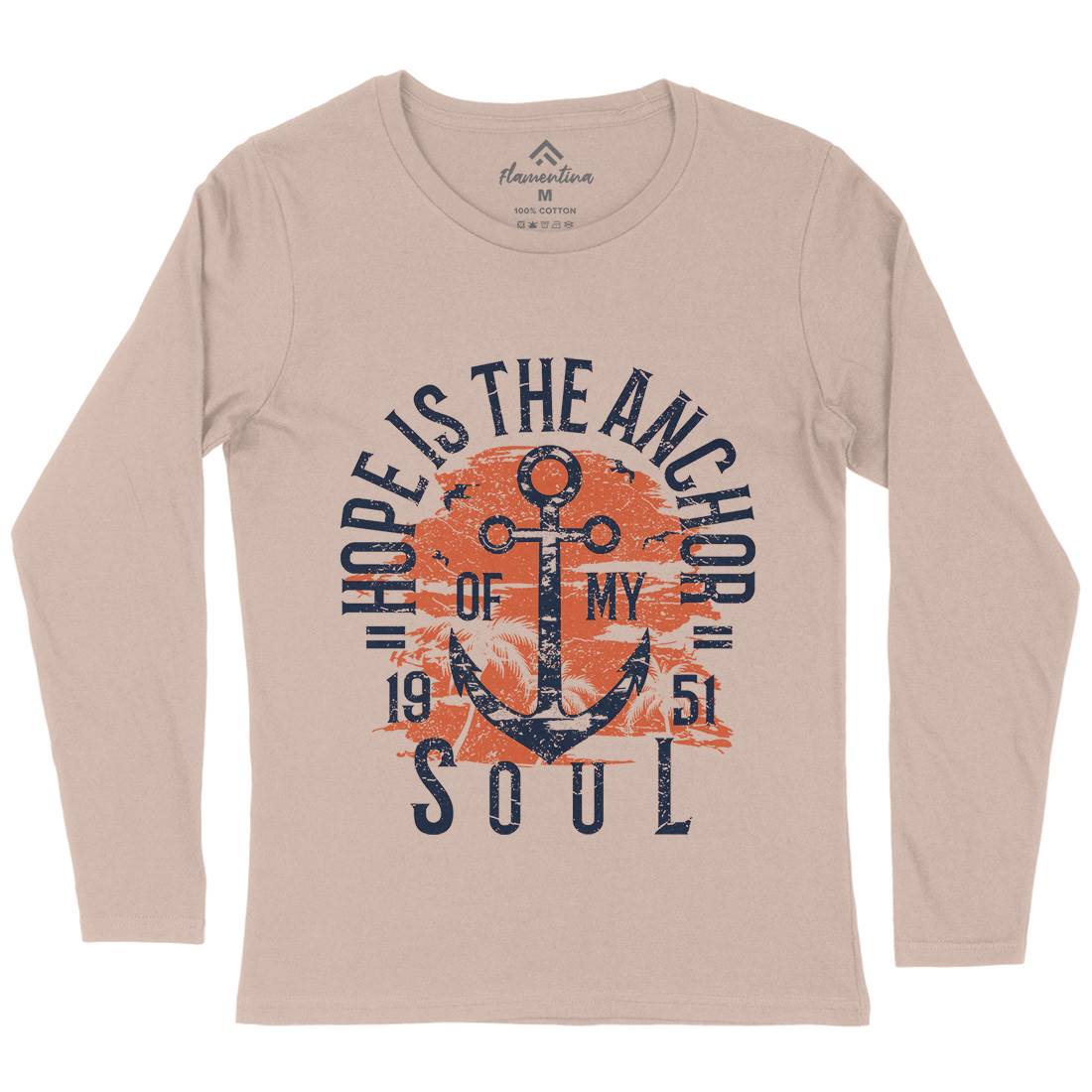 Hope Is The Anchor Womens Long Sleeve T-Shirt Navy A066