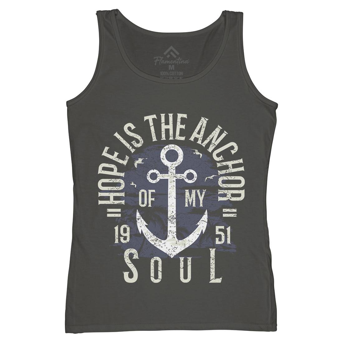 Hope Is The Anchor Womens Organic Tank Top Vest Navy A066