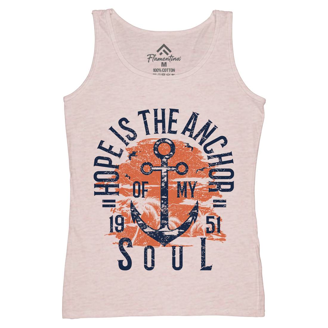 Hope Is The Anchor Womens Organic Tank Top Vest Navy A066