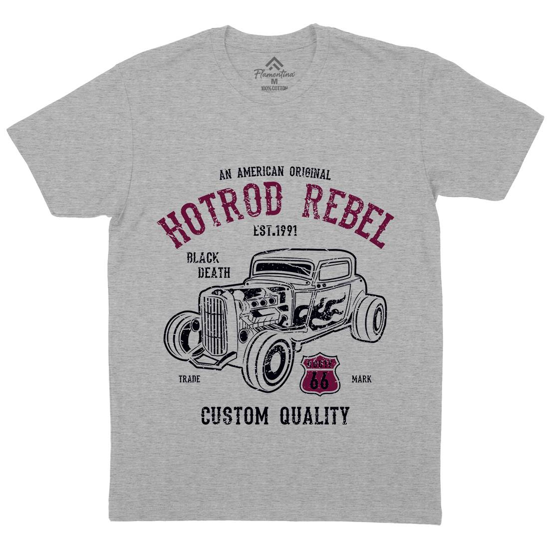 Hot Rod Rebel Mens Crew Neck T-Shirt Cars A067