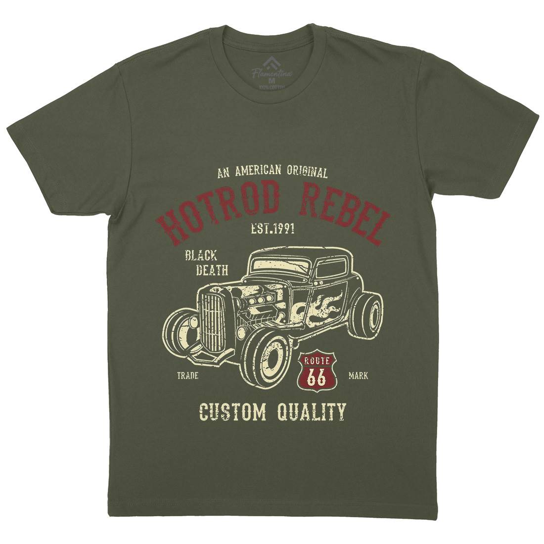 Hot Rod Rebel Mens Crew Neck T-Shirt Cars A067