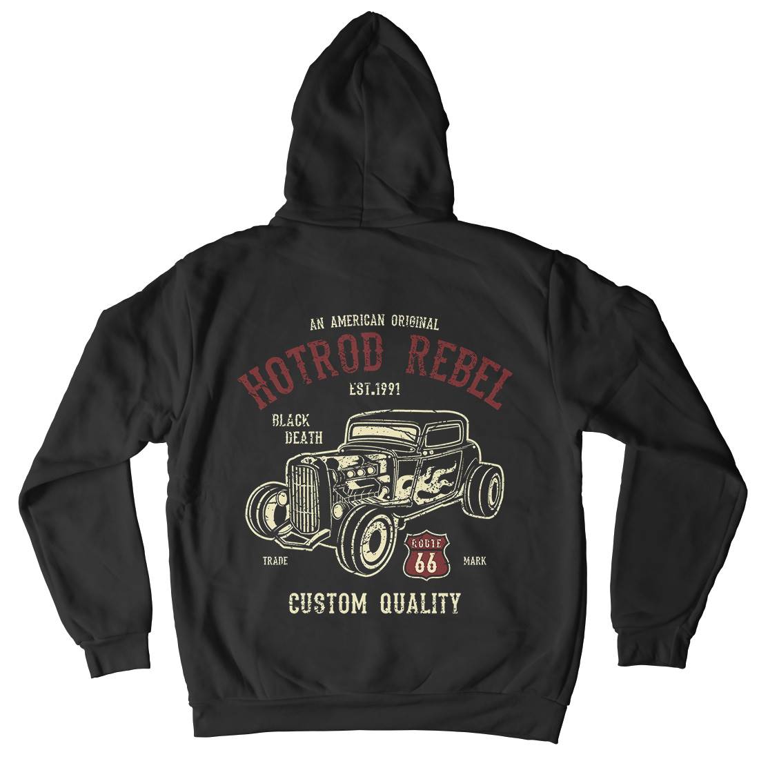 Hot Rod Rebel Mens Hoodie With Pocket Cars A067