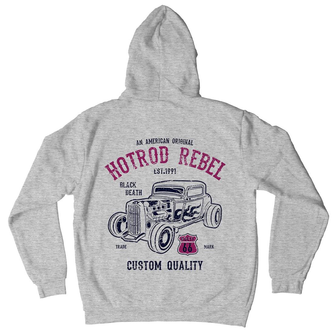 Hot Rod Rebel Mens Hoodie With Pocket Cars A067