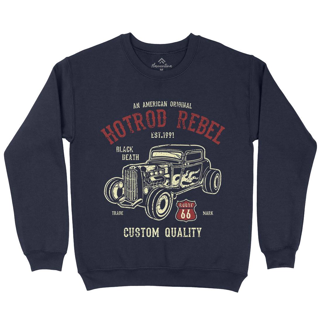 Hot Rod Rebel Mens Crew Neck Sweatshirt Cars A067