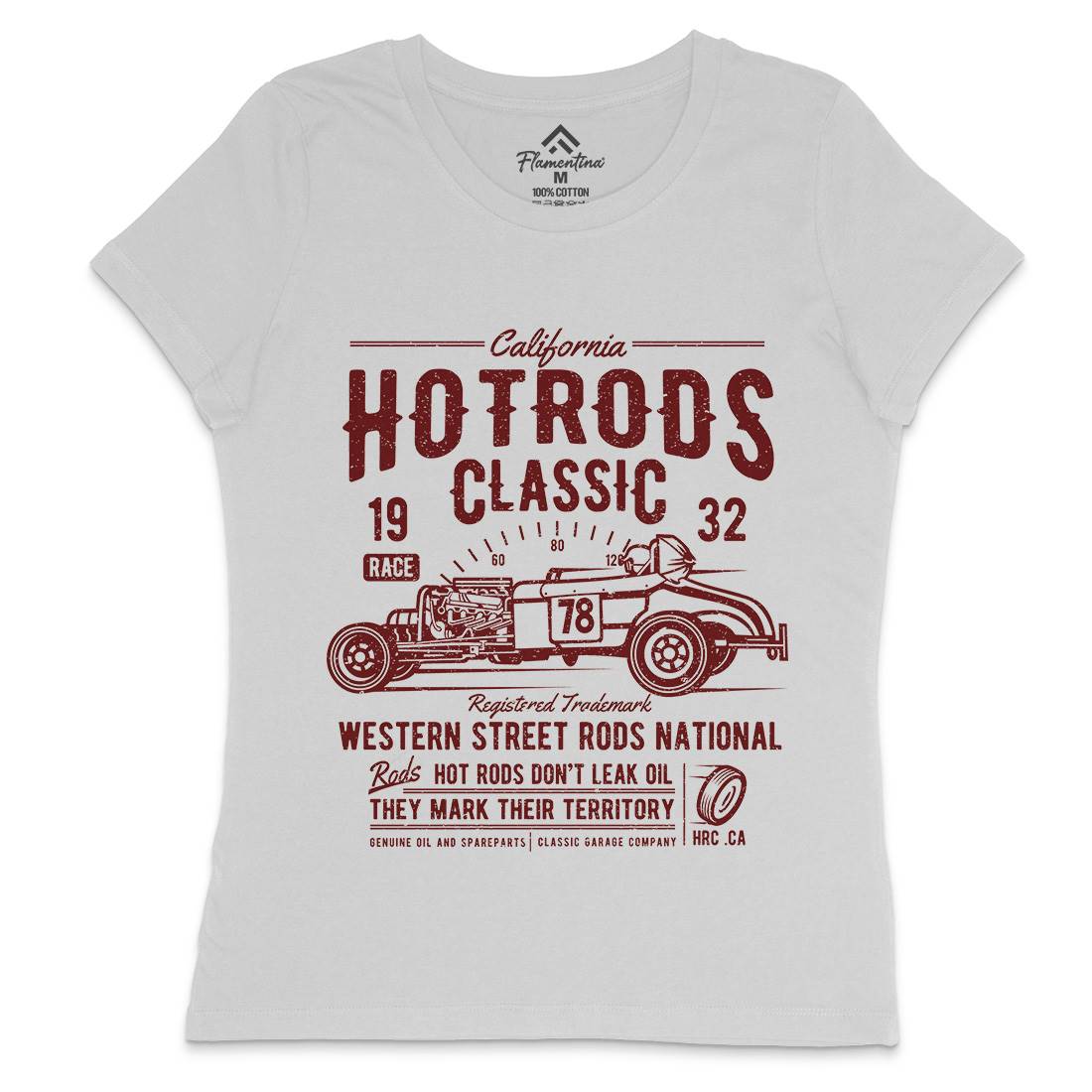 Hot Rods Race Womens Crew Neck T-Shirt Cars A068