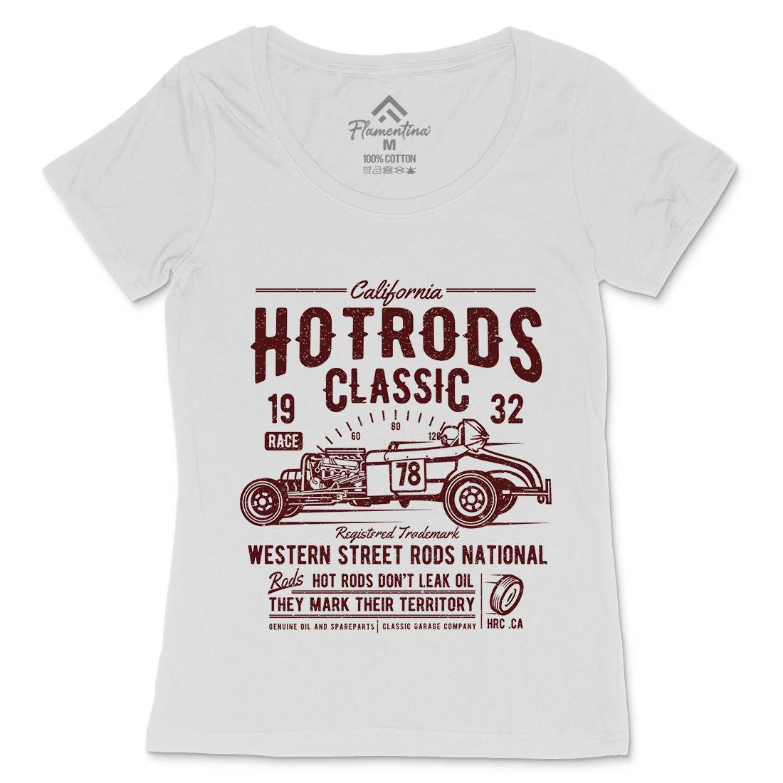 Hot Rods Race Womens Scoop Neck T-Shirt Cars A068