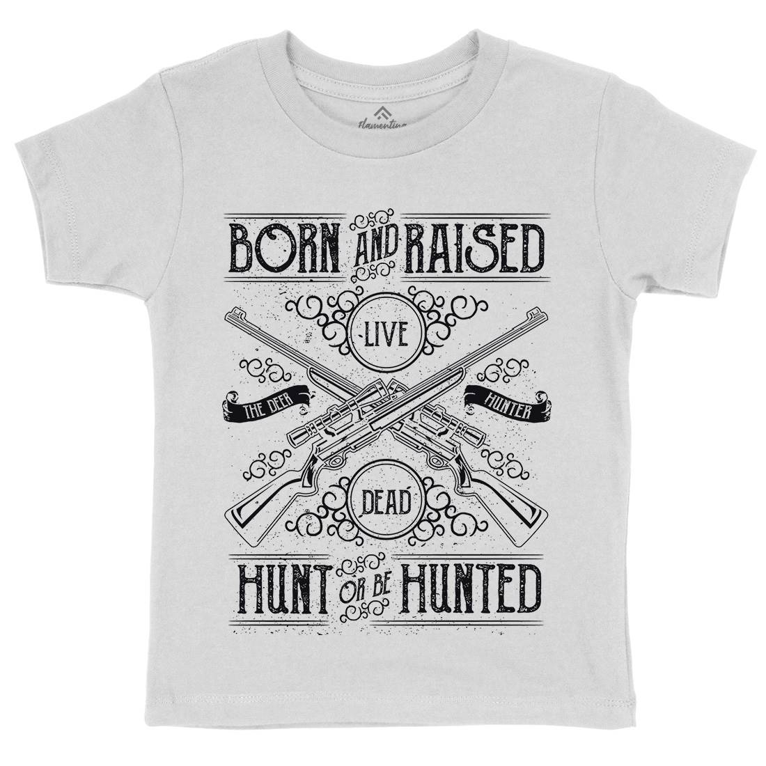 Hunt Or Be Hunted Kids Organic Crew Neck T-Shirt Sport A069