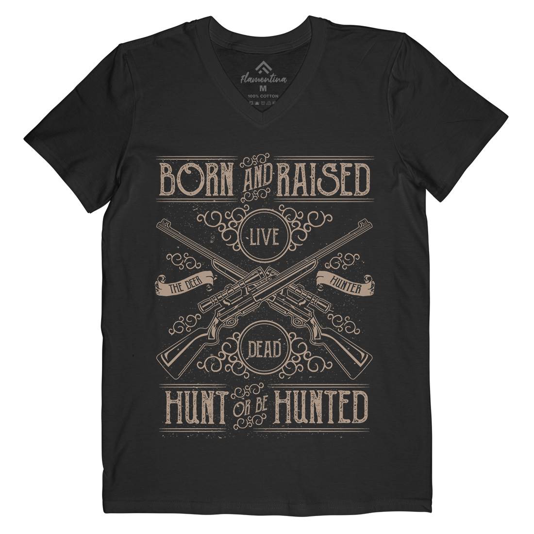 Hunt Or Be Hunted Mens Organic V-Neck T-Shirt Sport A069