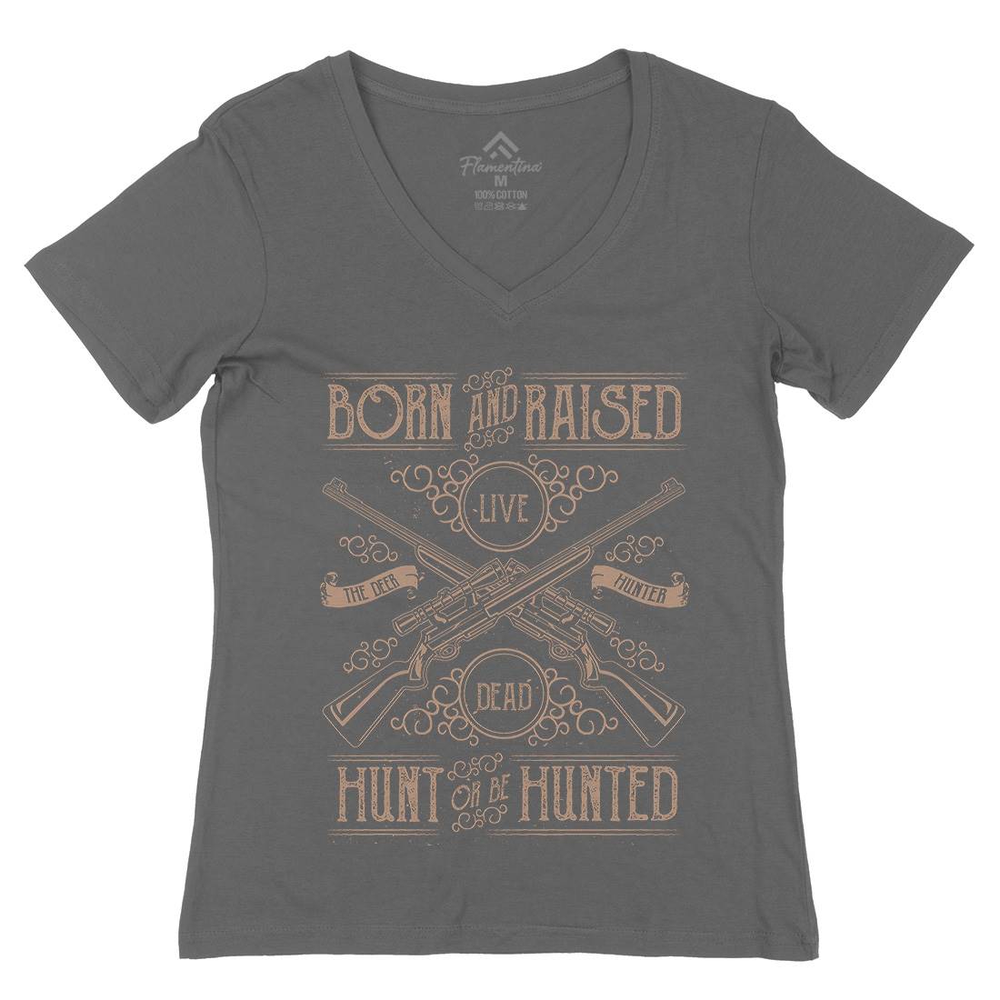 Hunt Or Be Hunted Womens Organic V-Neck T-Shirt Sport A069
