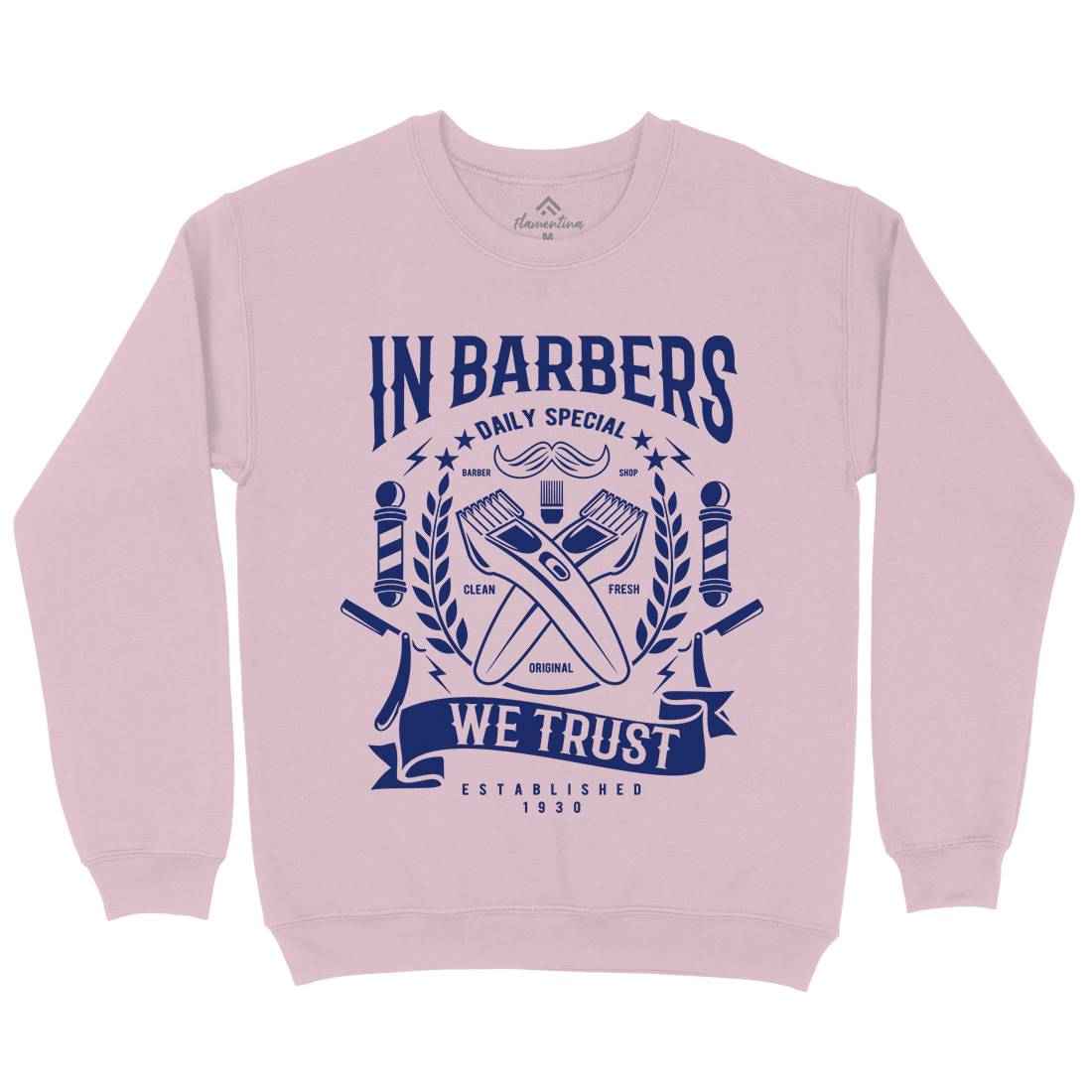 In Barbers We Trust Kids Crew Neck Sweatshirt Barber A070