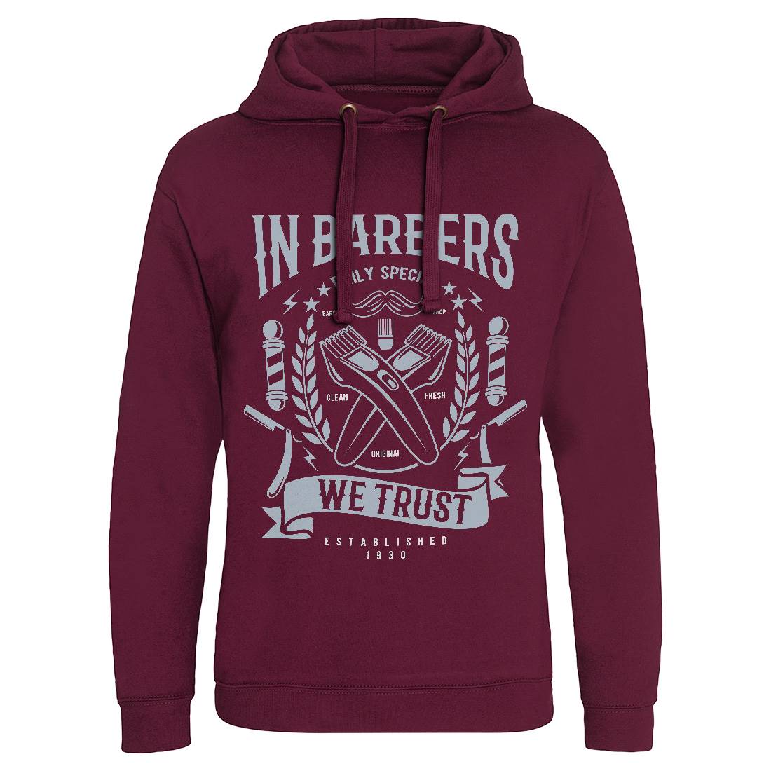 In Barbers We Trust Mens Hoodie Without Pocket Barber A070