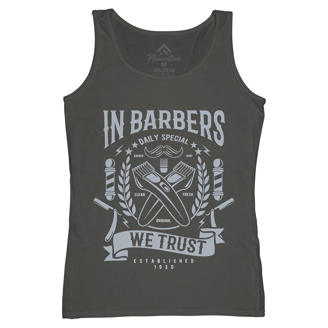 In Barbers We Trust Womens Organic Tank Top Vest Barber A070