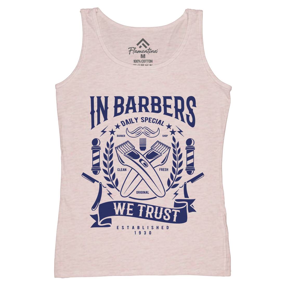 In Barbers We Trust Womens Organic Tank Top Vest Barber A070