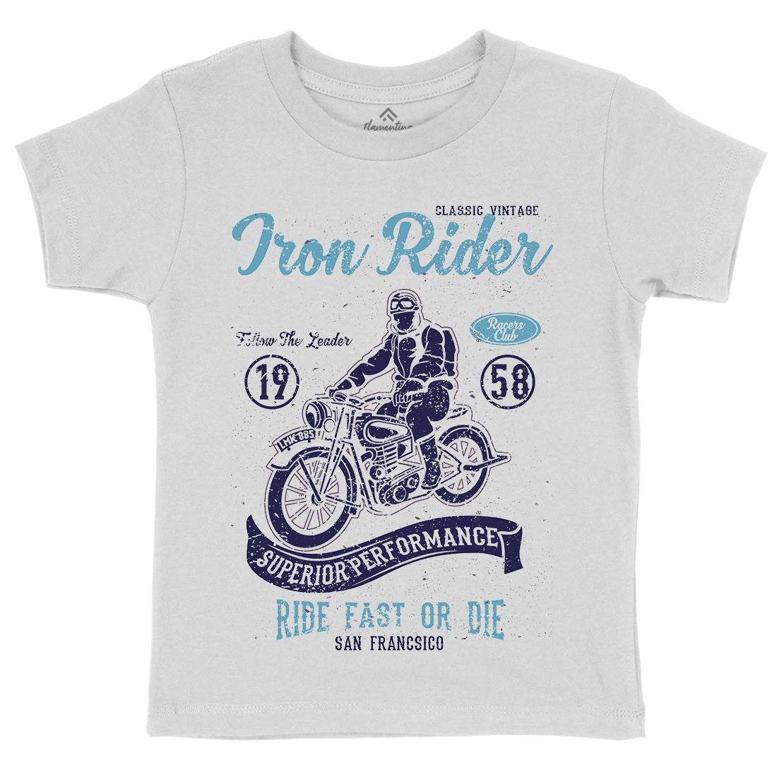 Iron Rider Kids Organic Crew Neck T-Shirt Motorcycles A072