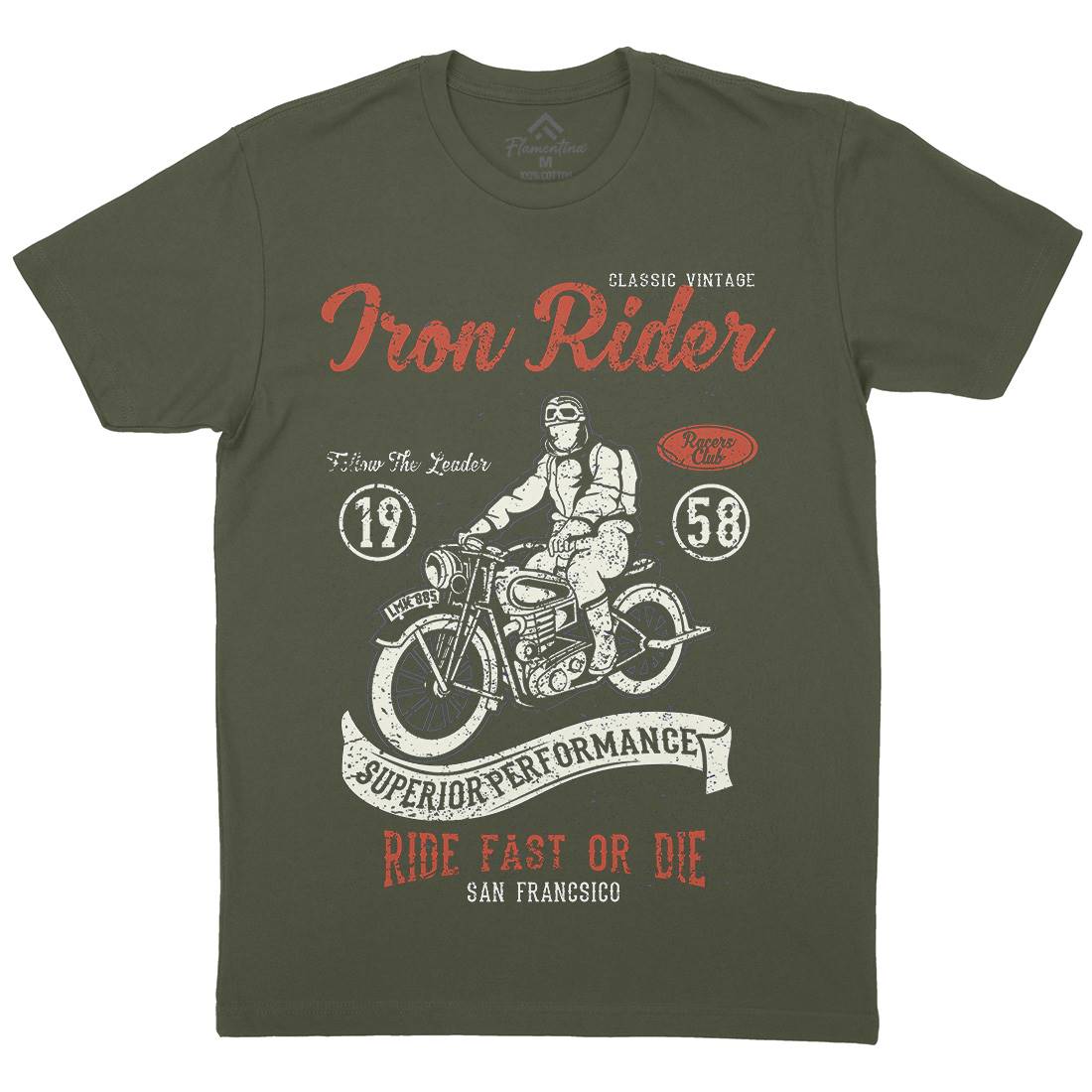 Iron Rider Mens Crew Neck T-Shirt Motorcycles A072