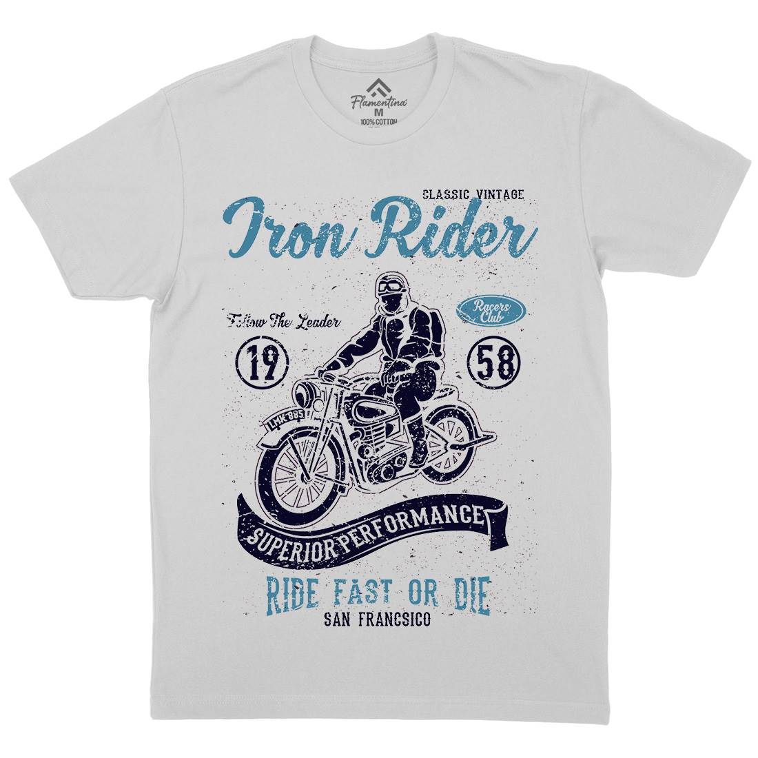 Iron Rider Mens Crew Neck T-Shirt Motorcycles A072