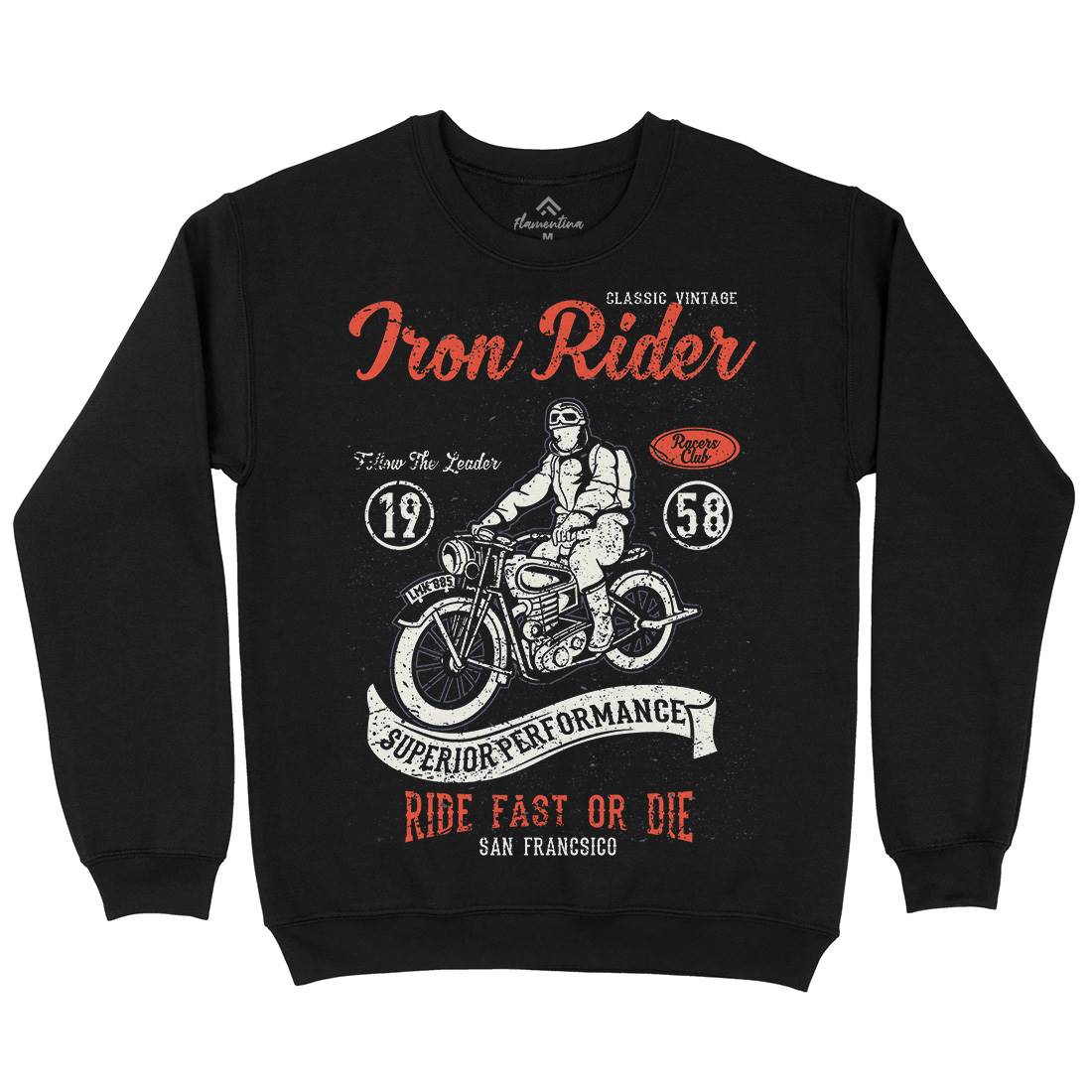 Iron Rider Mens Crew Neck Sweatshirt Motorcycles A072