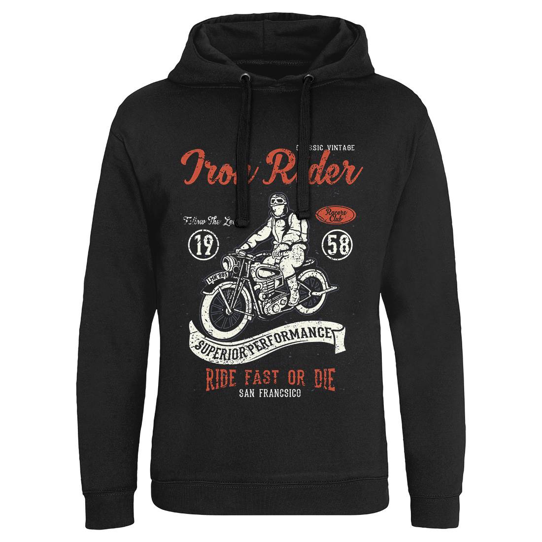 Iron Rider Mens Hoodie Without Pocket Motorcycles A072