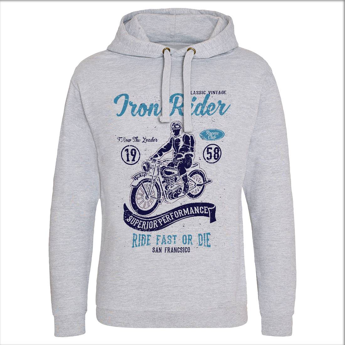 Iron Rider Mens Hoodie Without Pocket Motorcycles A072
