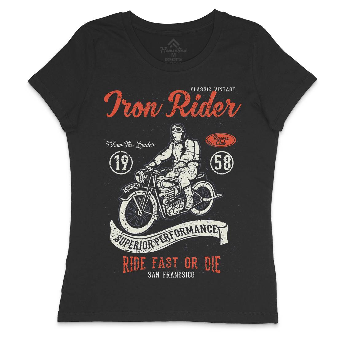 Iron Rider Womens Crew Neck T-Shirt Motorcycles A072